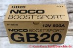 NOCO Boost Sport GB20 500A 12V UltraSafe Starthilfe - Schutzverpackung aus Pappe, schräge Draufsicht