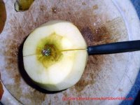 Geschälten Apfel zerschneiden