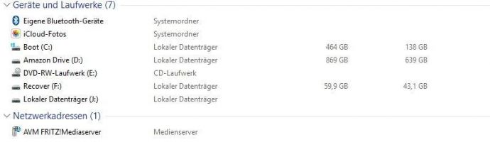 Das Laufwerk G: ist jetzt verschwunden Windows Datei Explorer
