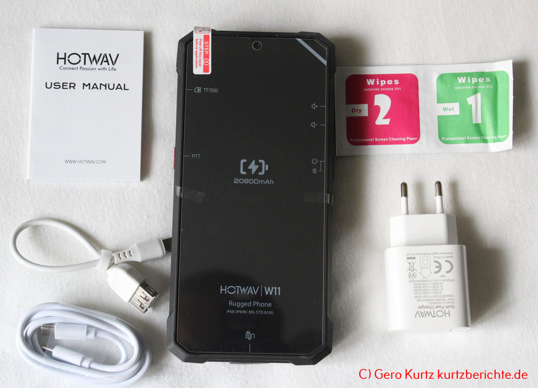 HOTWAV W11 Outdoor Smartphone - Inhalt der Verpackung
