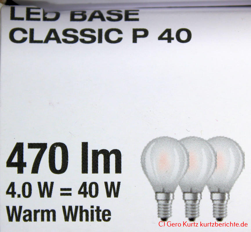 Osram LED Base Classic P Lampe E14 in Tropfenform - 470 Lumen