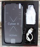 Hotwave Cyber X 2023 Smartphone - geöffnete Verpackung mit Blick auf das Handy