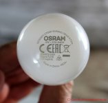 Osram LED Base Classic P Lampe E14 in Tropfenform - Aufdruck auf dem Glaskolben
