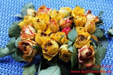 Blumen Glycerin Rosen Bukett außen mit Rosenblättern