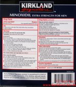Haarausfall Minoxidil von Kirkland Verpackung Rückansicht