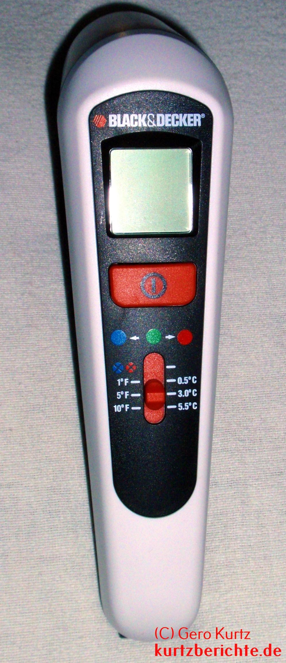 Draufsicht mit Display Black & Decker Li Ion Energiespar Detektor - Draufsicht