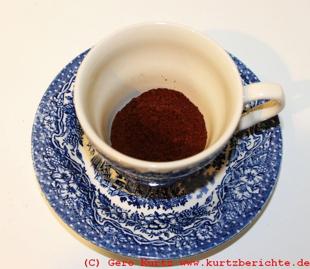 Kaffeemehl in der Tasse