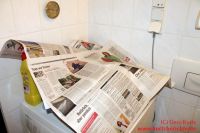 Vor der Reinigung Zeitungspapier oder Folie unterlegen Limodor LF 60 Zeitungspapier